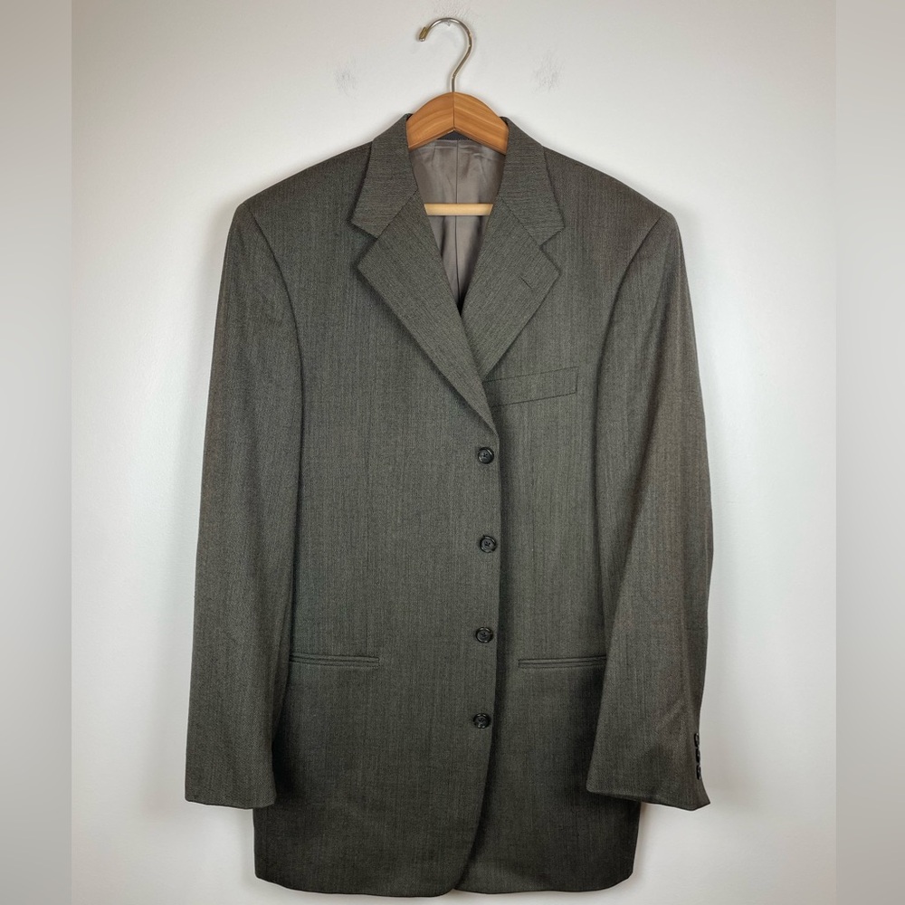Vintage Monsieur by Givenchy 100% Wool Blazer - Classic Gray Tailored Jacket